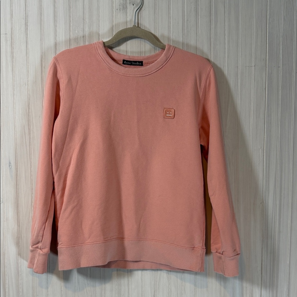 ACNE STUDIOS COLLEGE FACE CREW NECK SWEATSHIRT MEDIUM
